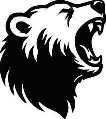 angry head polar bear vector ilustration for macsot, logo