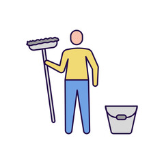 cleaning man icon 
