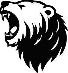 angry head polar bear vector ilustration for macsot, logo