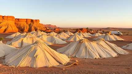 Mullock heaps on the outskirts of the opal mining town of Coober Pedy in the remote outback of South Australia.
