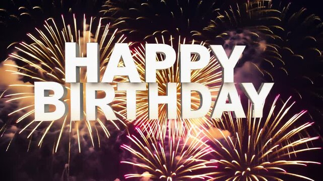 Vibrant Birthday Wishes, Sparkling Fireworks Display Celebration Video
