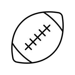 Outline Illustration of a Football with Detailed Stitches in Monochrome