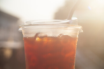 glass of ice black coffee