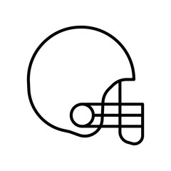 Outline Illustration of a Football Helmet for Sports and Safety Themes