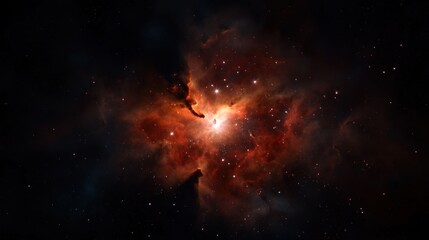 Fototapeta premium Stunning cosmic nebula with vibrant colors and star formation in the vast universe