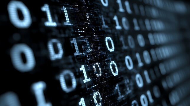 Binary code flow for digital security concept