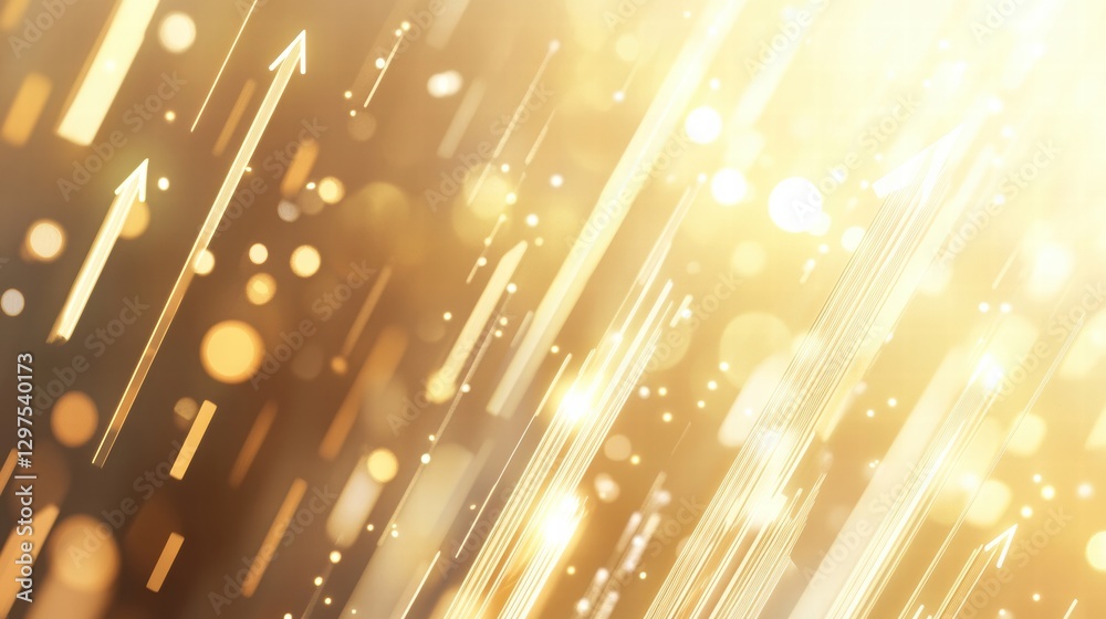 Aufkleber Golden light rays and bokeh creating a dynamic atmosphere in a warm setting. Generative AI