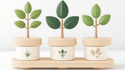 Fototapeta premium Creative plant arrangement indoor space decor minimalist design elevated view nature concept