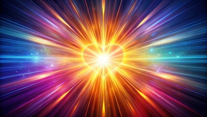 Obraz premium Radiant Heart Burst A Celestial Display of Love and Light's Energetic Radiance