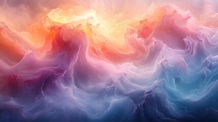Pastel Color Wave Abstract Design Soft Flowing Fluid Art