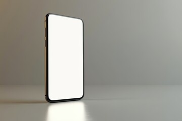 High Definition View of 3D Smartphone with Blank Screen Isolated