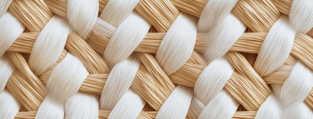A detailed texture of woven rattan fabric showcasing the intricate weave and natural beauty of traditional hand-woven textiles