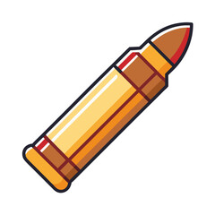 Yellow Crayon with Red and Brown Tip Vector Illustration, A vibrant vector illustration of a yellow crayon with a red and brown tip, designed with bold lines and bright colors.
