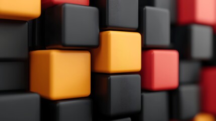 Obraz premium Dynamic color blocks display art installation urban gallery creative space close-up visual innovation