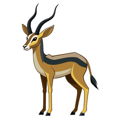 Obraz premium Antelope with Horns Vector Illustration, A vector illustration of an antelope with horns, ideal for wildlife, safari, and animal-related themes.