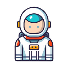Cartoon astronaut character in spacesuit, A friendly and minimalist cartoon astronaut in a spacesuit, with bold colors and a simple design, ready for space exploration.
