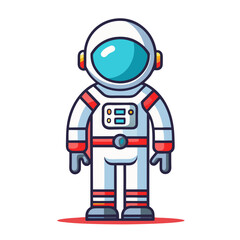 Astronaut in spacesuit vector illustration, Vector illustration of an astronaut in a spacesuit, representing space exploration, technology, and science.
