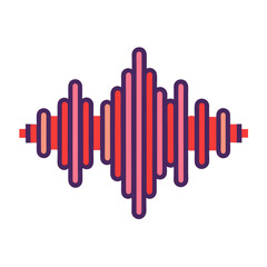 Stylized Sound Wave Vector Illustration, A vector illustration of a colorful, stylized sound wave design in red and pink, perfect for audio or music-related themes.

