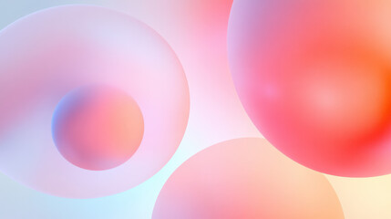 Colorful spheres and flowing waves in the background