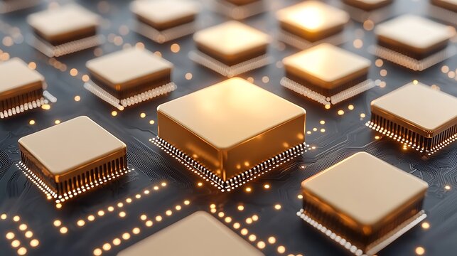 Advanced microchip technology showcase laboratory environment digital art close-up view innovation insights