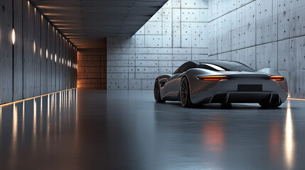 Cars exhibited in the spacious hall of the house