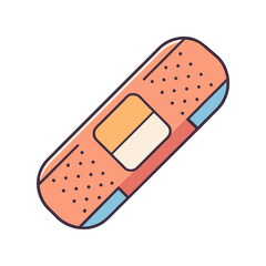 Vector illustration of a bandage, Vector design of a simple orange bandage, commonly used for first aid and medical purposes.
