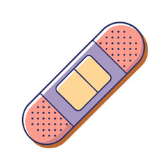 Vector illustration of a bandage, Vector design of a simple orange bandage, commonly used for first aid and medical purposes.

