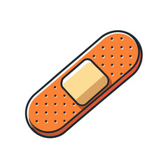 Vector illustration of a bandage, Vector design of a simple orange bandage, commonly used for first aid and medical purposes.

