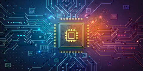 Circuit Board Futuristic Technology Background Wallpaper blue circuit board