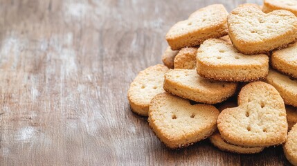 Heart Shaped Cookies On Rustic Wooden Surface Backgrounds Description Image of Heart Shaped Cookies