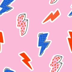 Seamless pattern with bolds signs. Bright colorful  Abstract print background for fabric, wrapping, textile, wallpaper, apparel. Vector illustration for teen girl. Funky style