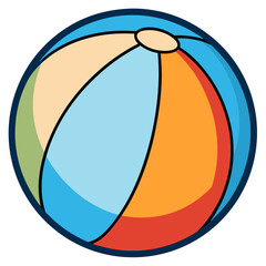Colorful Beach Ball for Summer Fun, A vibrant, multi-colored beach ball, ideal for summer fun, beach activities, or outdoor games during vacations.
