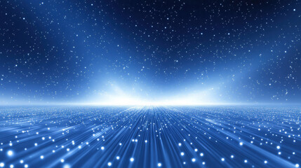 The blue light spreads outwards