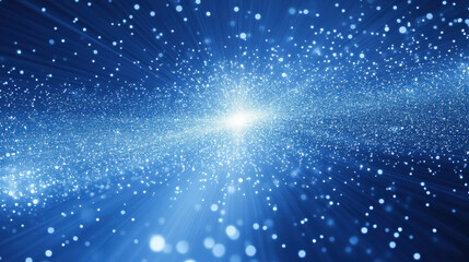 The blue light spreads outwards