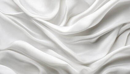 Fototapeta premium White silk fabric folds, soft draped texture