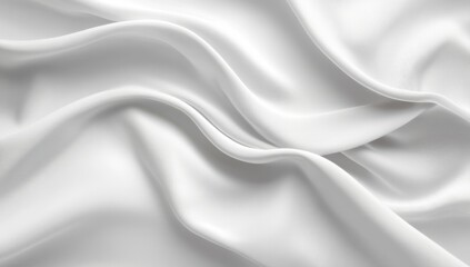 Obraz premium Smooth white fabric drapes, elegant folds, studio backdrop