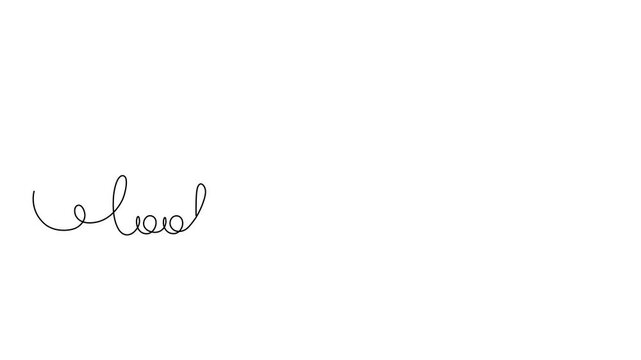 Phrase "Looking good", animated self drawing of single continuous line, continuous contour movement, video drawing of line in 4k, inspirational lettering, hand gesture, OK, calligraphy, one line