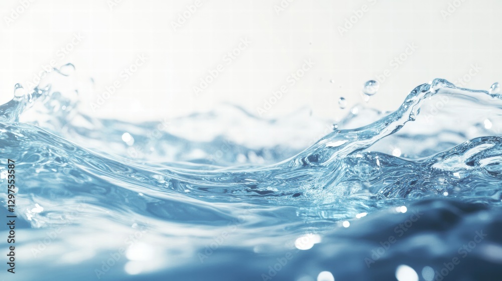 Fototapete Rippling water creates mesmerizing patterns under soft light. Generative AI