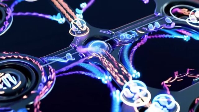 Cloud storage visualization with secure server and glowing data streams