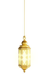 golden lantern isolated on white