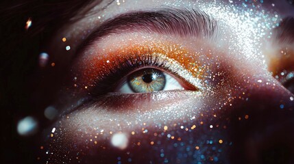 Sparkling Eye Makeup  Glittery Gold   Silver Festive Look
