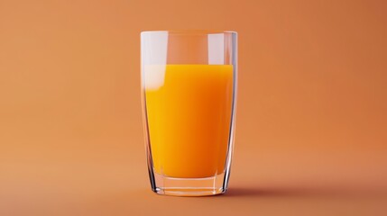 Glass of Orange Juice on Burnt Orange Background