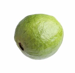 One fresh guava fruit isolated on white