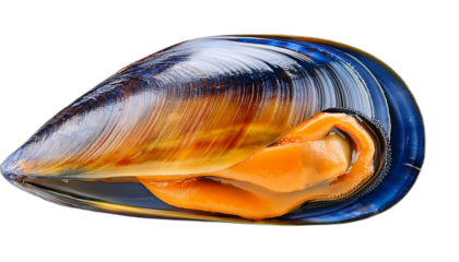 Common blue mussel isolated on white background