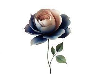 Softly layered flower with an arching stem and subtle highlights