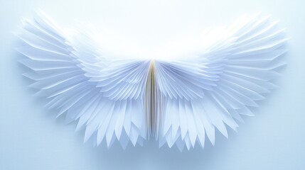 Elegant White Paper Wings  Minimalist Art  Abstract  Soft Light  Origami   Texture  Backgr