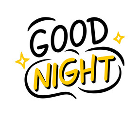 Good Night Vector calligraphy Design, typography design , lettering phrase good night