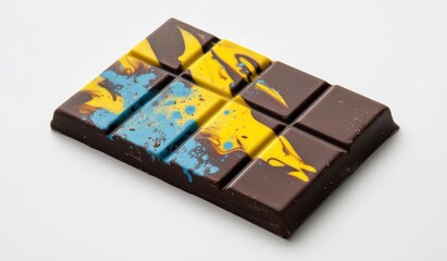 Artistic chocolate bar design culinary arts food photography creative studio top-down view gourmet concept