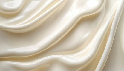 Fototapeta premium Creamy white fabric folds, studio shot