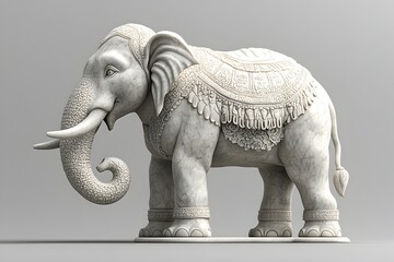 Fototapeta premium Captivating elephant statue elegantly displayed as a symbol of strength and majesty in art